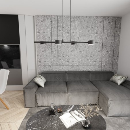 Suspension Kelvo noire (4 lumières)