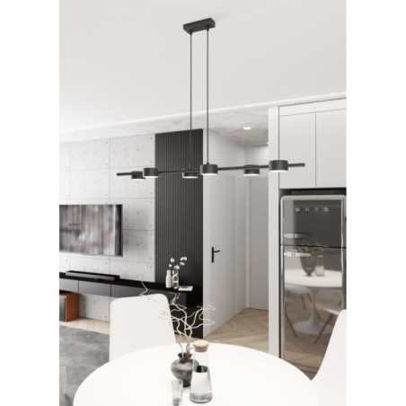 Suspension Kelvo noire (6 lumières)