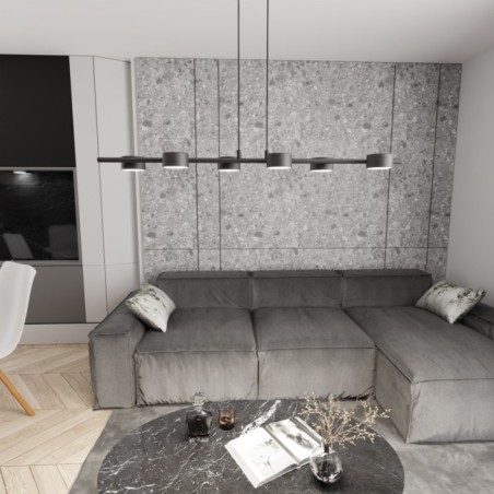 Suspension Kelvo noire (6 lumières)