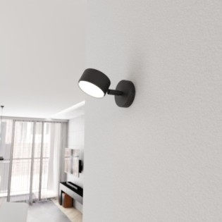 Applique mural Kelvo noir.