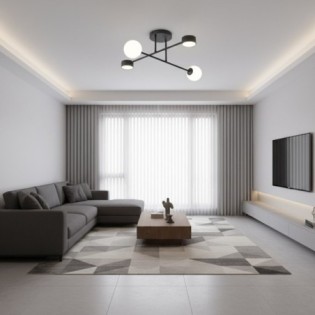 Lampe de plafond Varli noire (4 lumières)