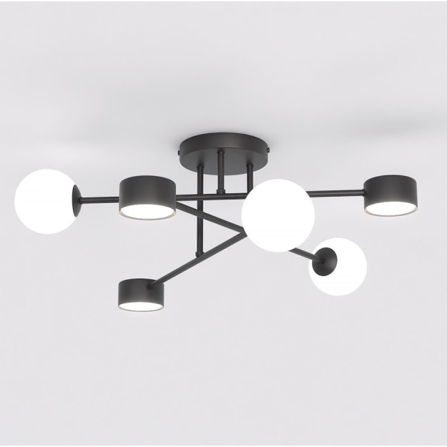 Lampe de plafond Varli noire (6 lumières)