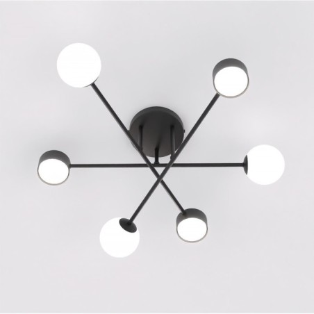 Lampe de plafond Varli noire (6 lumières)