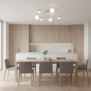 Lampe de plafond Varli blanche (6 lumières)