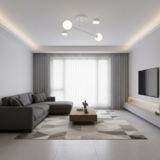 Lampe de plafond Varli grise (4 lumières)