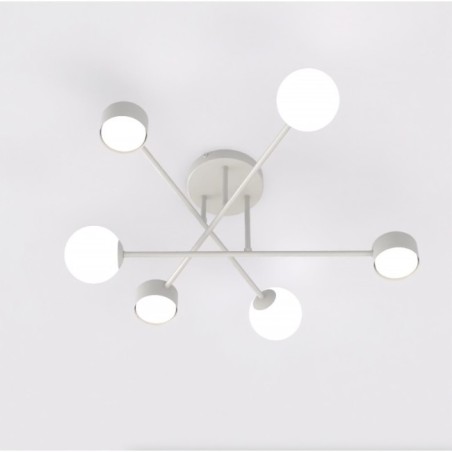 Lampe de plafond Varli gris (6 lumières)