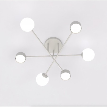Lampe de plafond Varli gris (6 lumières)