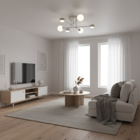 Lampe de plafond Varli gris (6 lumières)