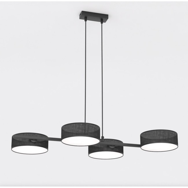 Suspension Troma noire (4 lumières)