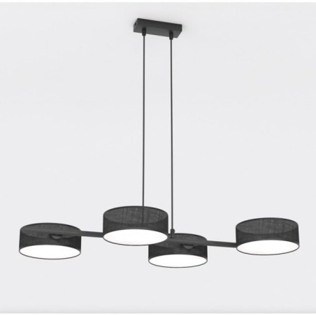 Suspension Troma noire (4 lumières)