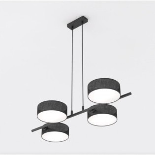 Suspension Troma noire (4 lumières)