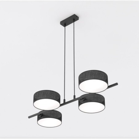 Suspension Troma noire (4 lumières)