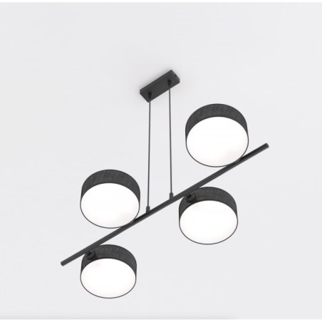 Suspension Troma noire (4 lumières)