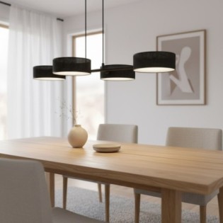 Suspension Troma noire (4 lumières)