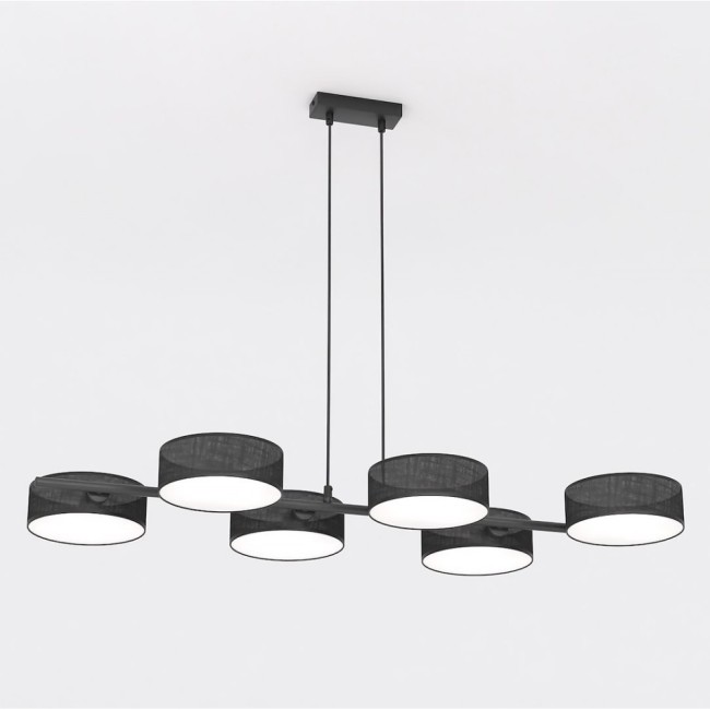 Suspension Troma noire (6 lumières)