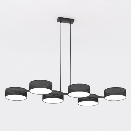 Suspension Troma noire (6 lumières)