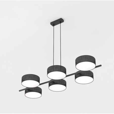 Suspension Troma noire (6 lumières)