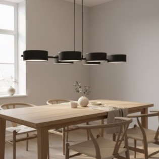 Suspension Troma noire (6 lumières)