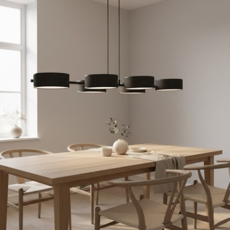 Suspension Troma noire (6 lumières)