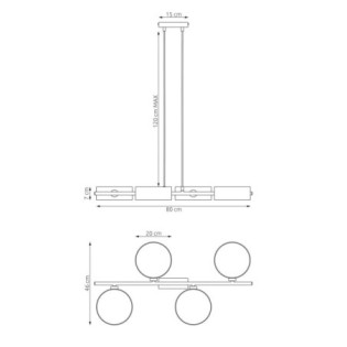 Suspension Troma marron+noir (4 lumières)