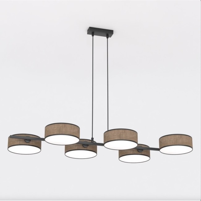 Suspension Troma marron+noir (6 lumières)