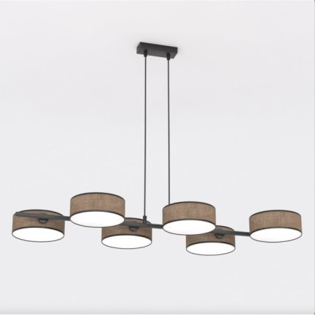 Suspension Troma marron+noir (6 lumières)