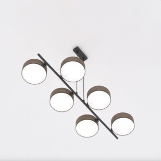 Suspension Troma marron+noir (6 lumières)