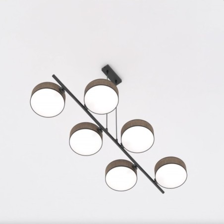 Suspension Troma marron+noir (6 lumières)