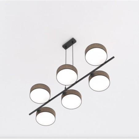 Suspension Troma marron+noir (6 lumières)