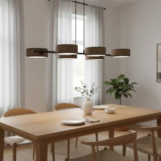 Suspension Troma marron+noir (6 lumières)