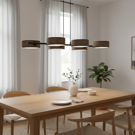 Suspension Troma marron+noir (6 lumières)