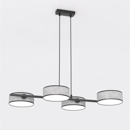Suspension Troma gris+noir (4 lumières)