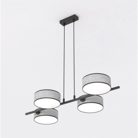 Suspension Troma gris+noir (4 lumières)