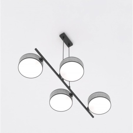 Suspension Troma gris+noir (4 lumières)