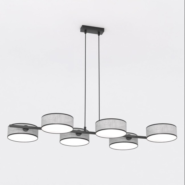 Suspension Troma gris+noir (6 lumières)