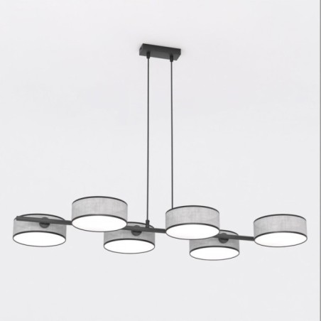 Suspension Troma gris+noir (6 lumières)