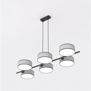 Suspension Troma gris+noir (6 lumières)