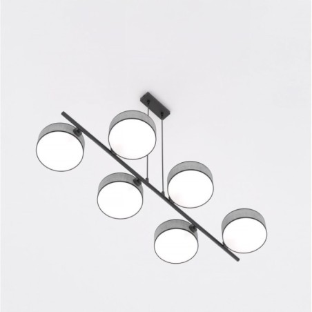 Suspension Troma gris+noir (6 lumières)
