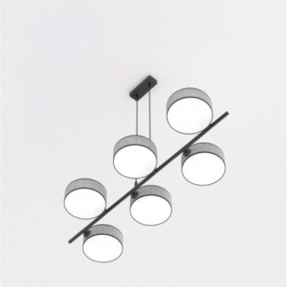Suspension Troma gris+noir (6 lumières)
