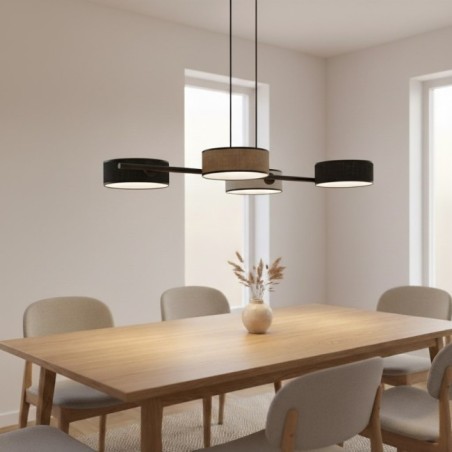 Suspension Troma noir+marron+gris (4 lumières)