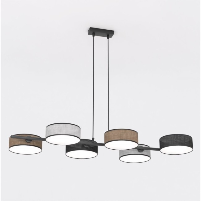 Suspension Troma noir+marron+gris (6 lumières)