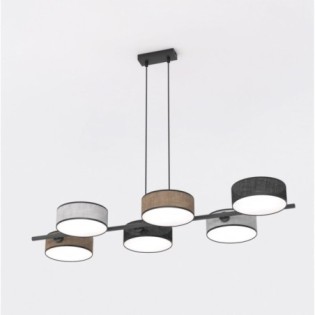 Suspension Troma noir+marron+gris (6 lumières)