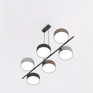 Suspension Troma noir+marron+gris (6 lumières)