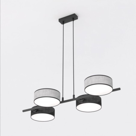 Suspension Troma noir+gris (4 lumières)