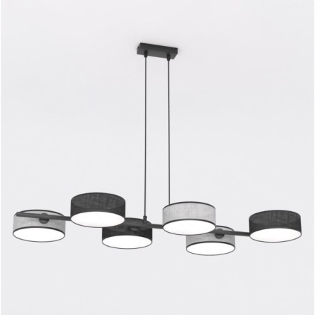 Suspension Troma noir+gris (6 lumières)