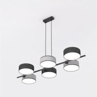Suspension Troma noir+gris (6 lumières)