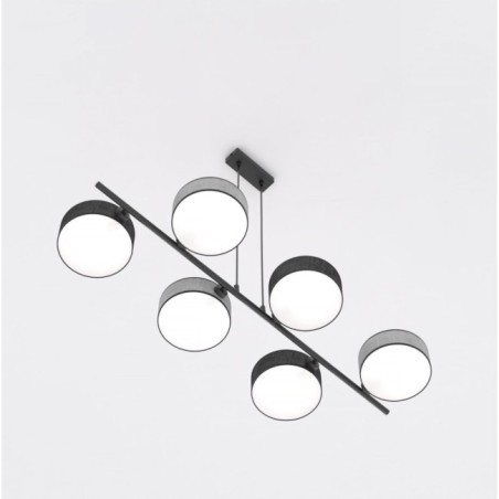 Suspension Troma noir+gris (6 lumières)