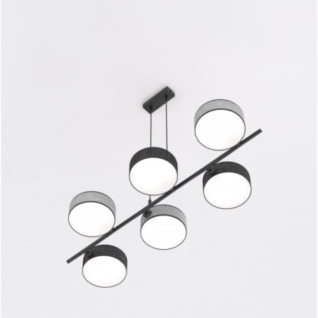 Suspension Troma noir+gris (6 lumières)