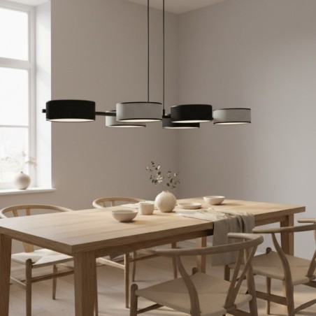 Suspension Troma noir+gris (6 lumières)