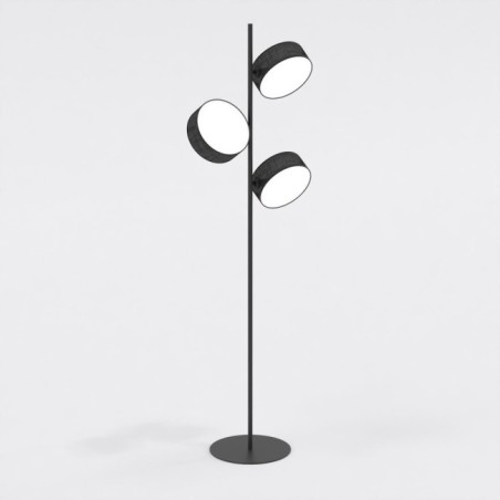 Lampe sur pied Troma noire (3 lumières)